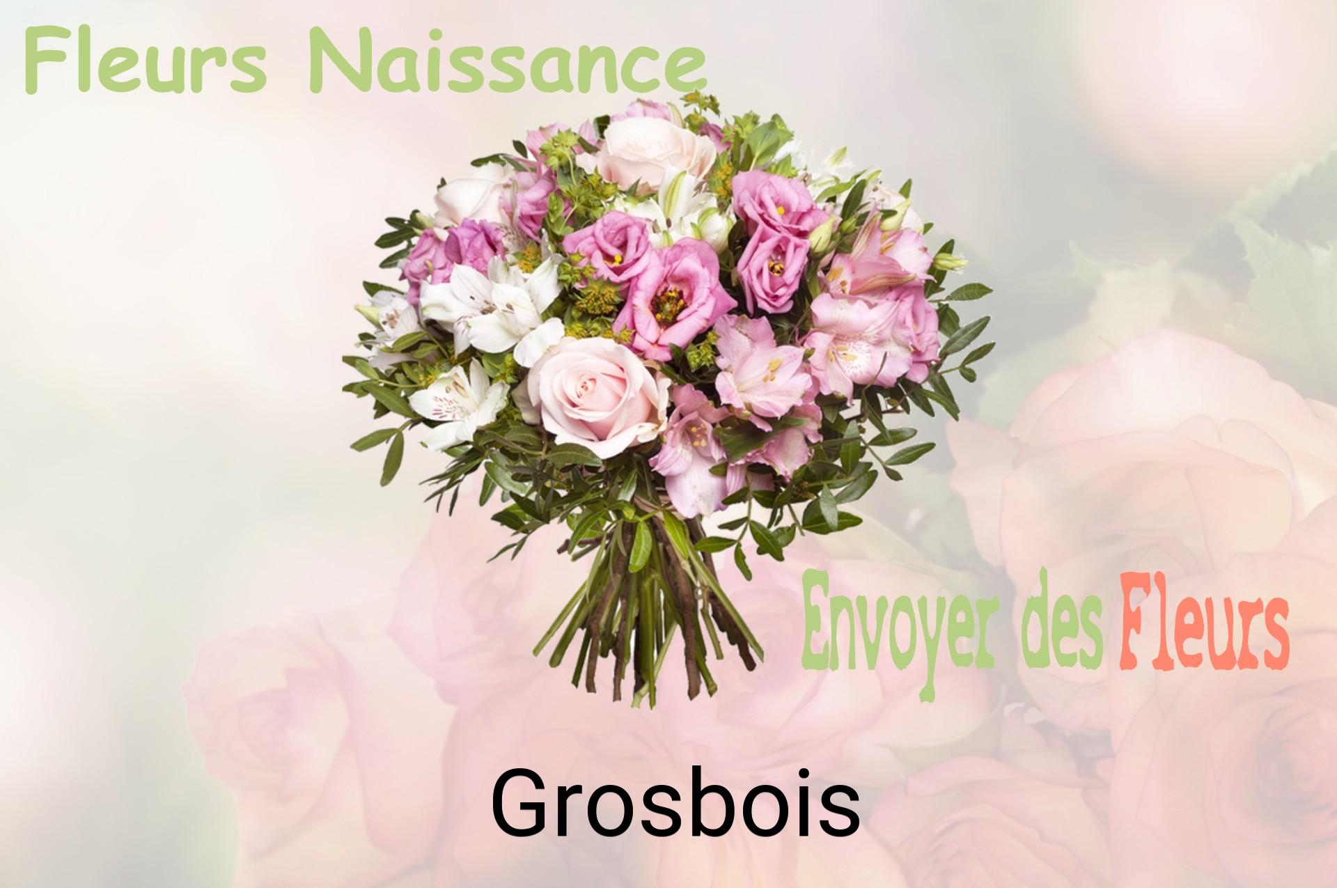 Bouquet de fleurs de naissance livré à Grosbois