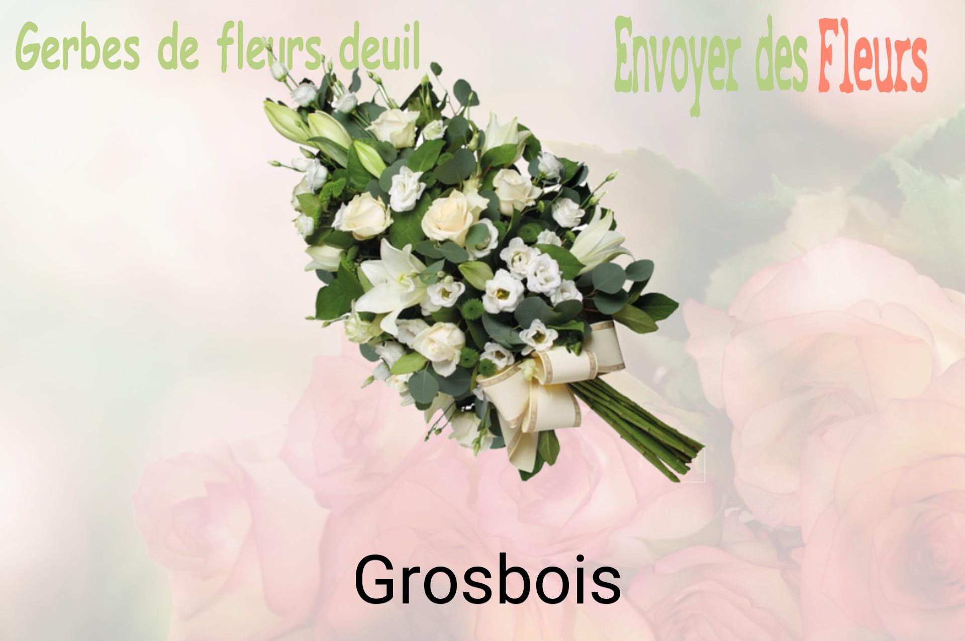 Gerbe de fleurs de deuil livrée à Grosbois